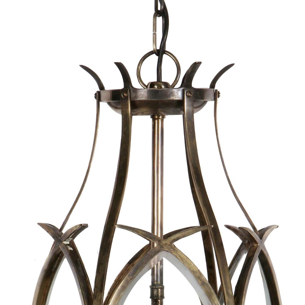 Antique pendant lamp Gothic 3-light - antique copper (ant) Limehouse
