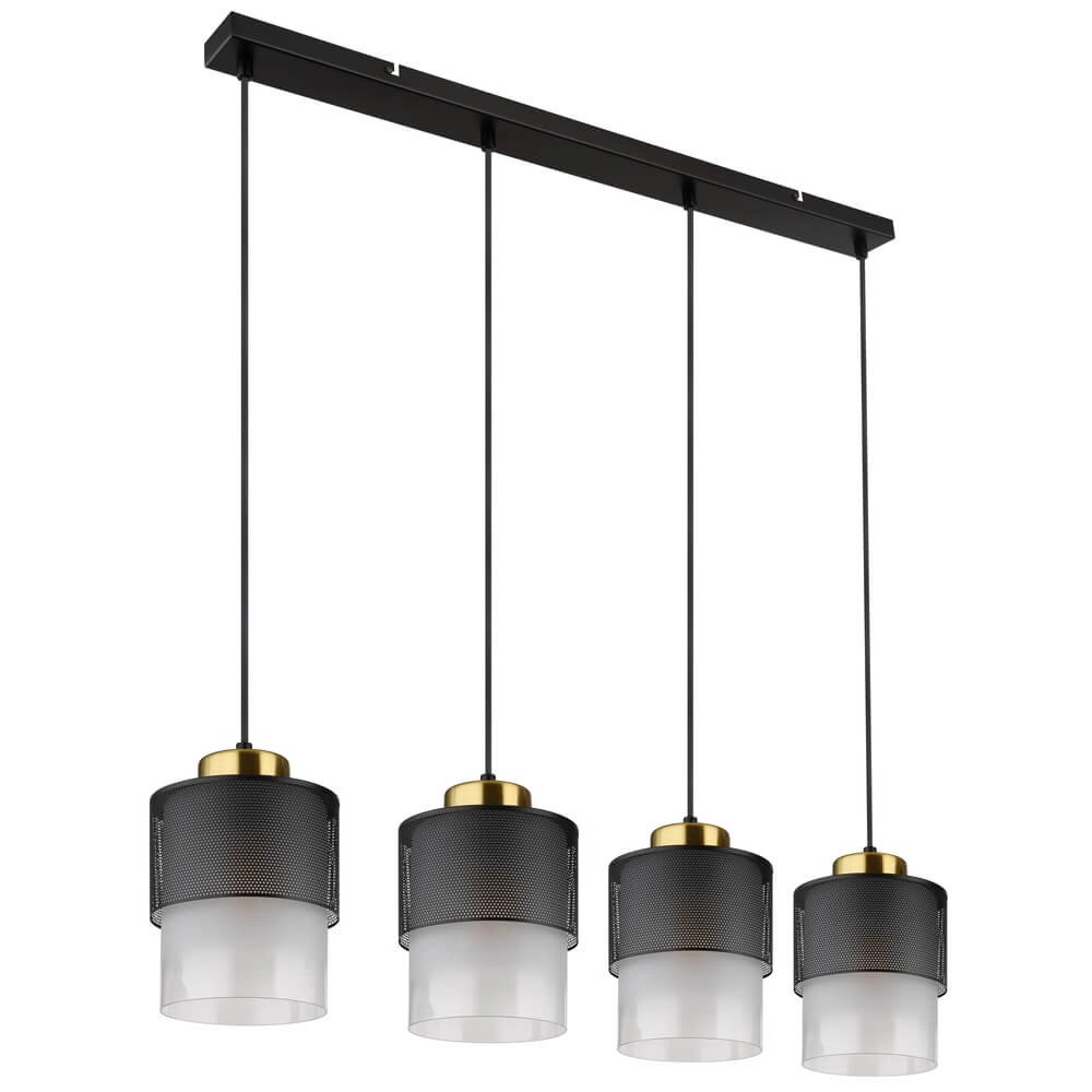 Pendant lamp Olga 4-light black with mesh Globo 9007371455485