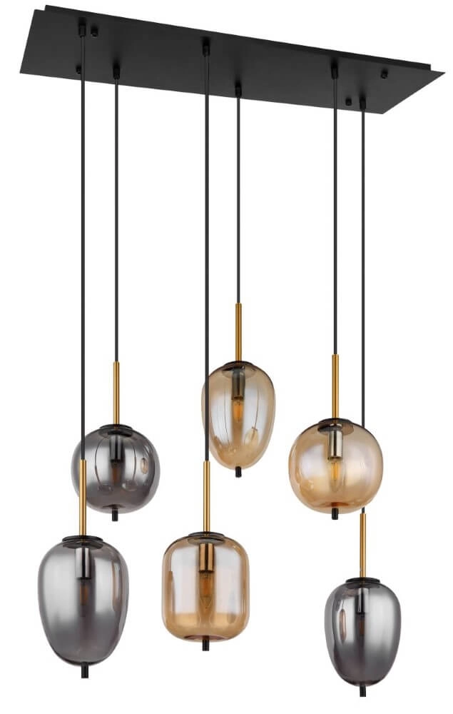 6-light pendant lamp Blacky black Globo 9007371440702
