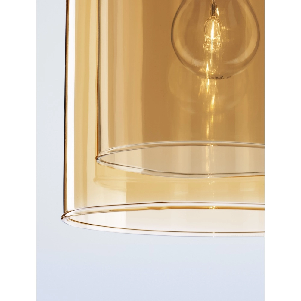 Pendant lamp Velor Single black with amber glass Lyora 5212017431202