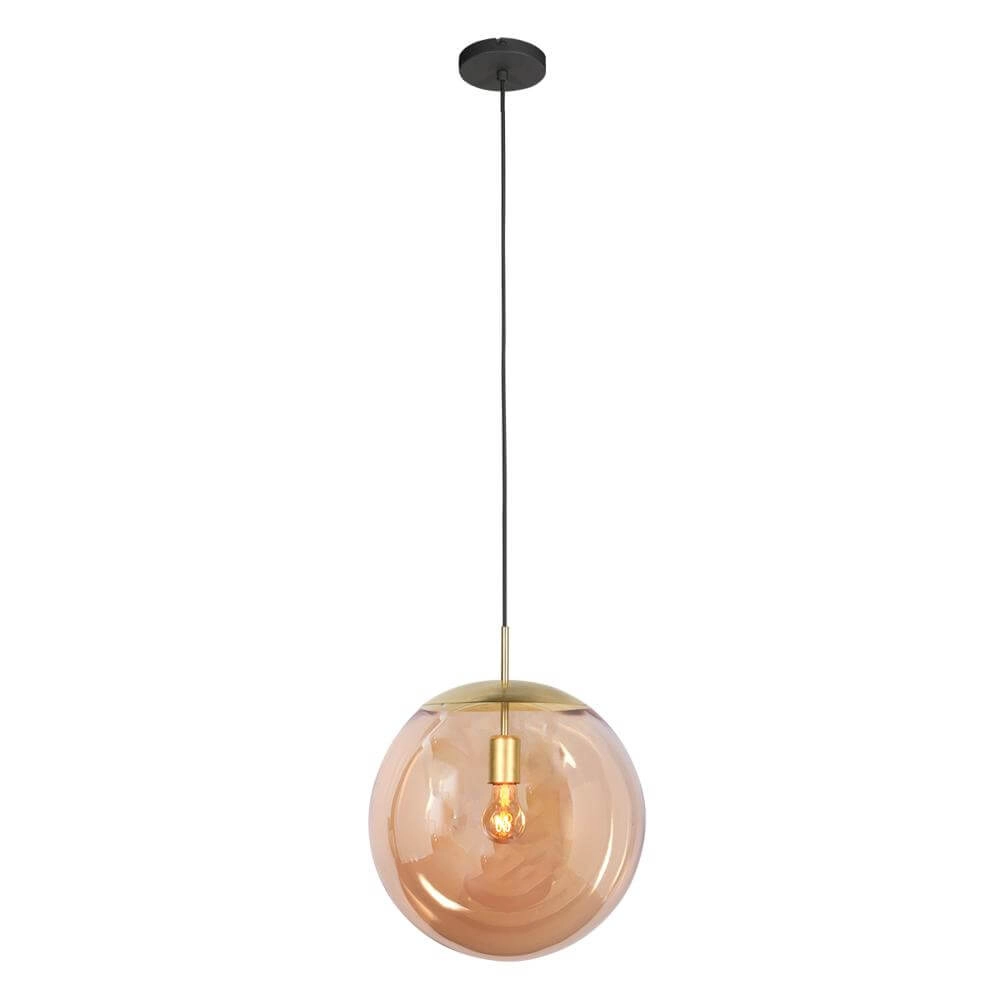 Pendant lamp Bollique Sphere of gold with amber glass Steinhauer 8712746177541