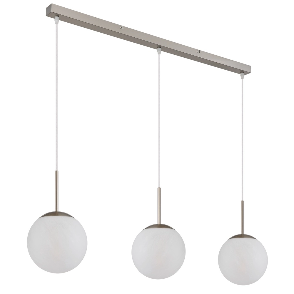 Design pendant lamp Kop nickel 3-light straight Globo 9007371516995