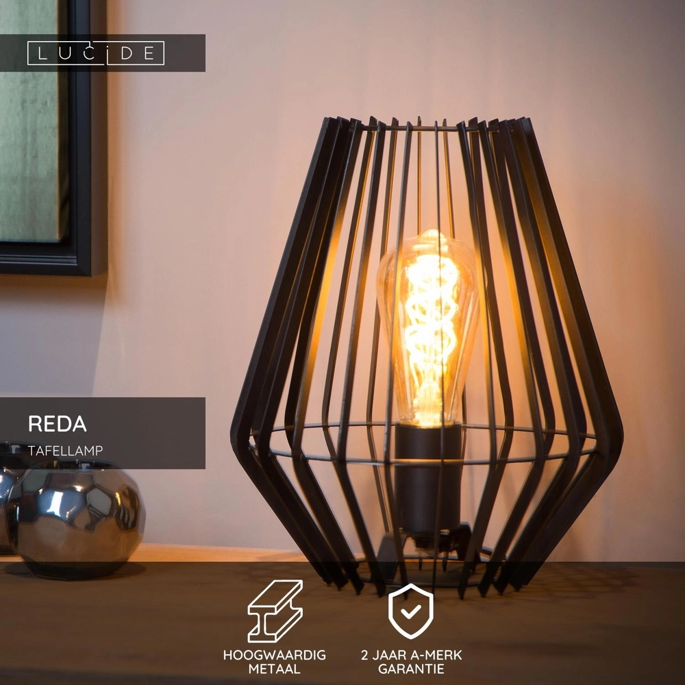 Table lamp Reda Black Lucide 5411212782496
