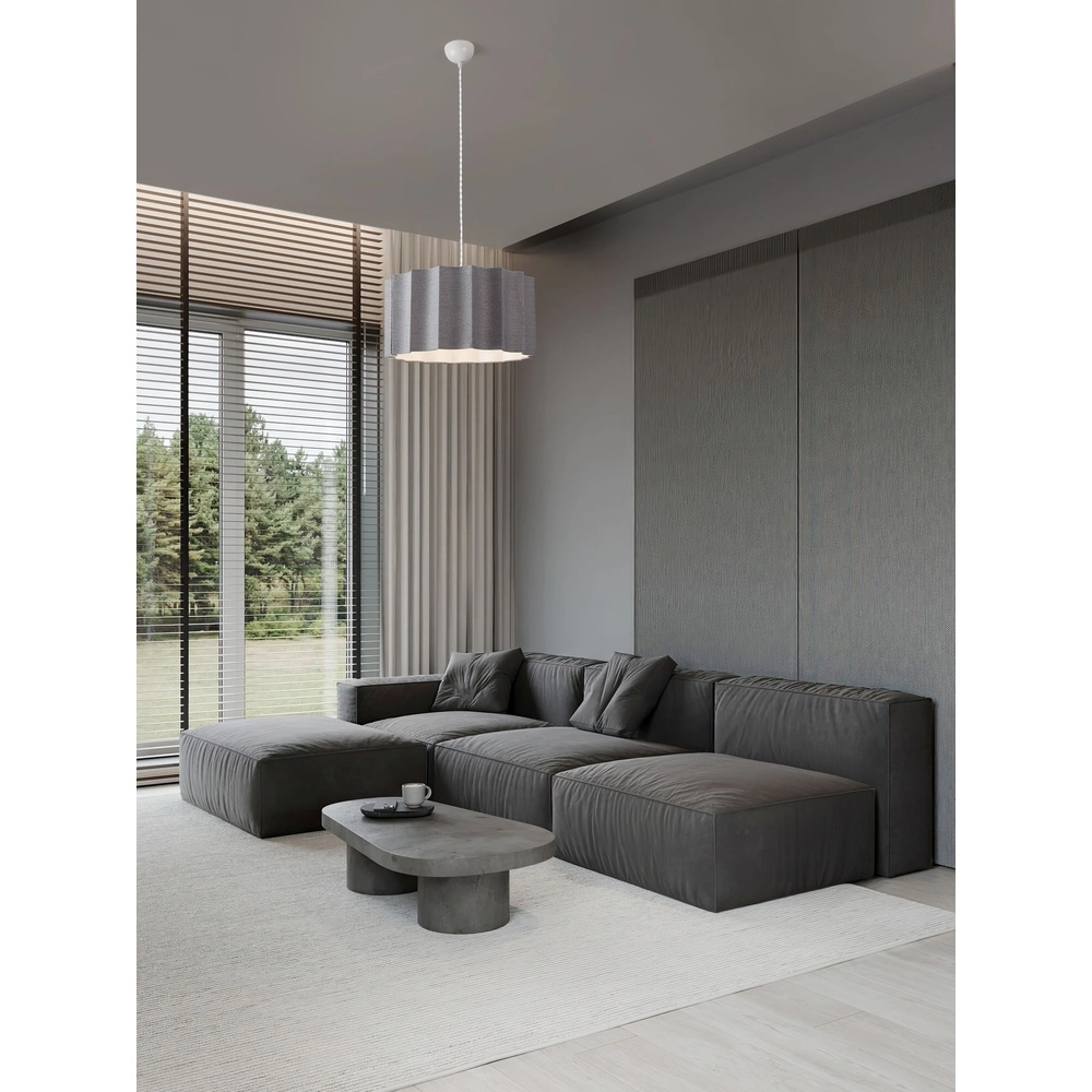 Design pendant lamp Alve grey Ø 45cm Lyora 5212017493668