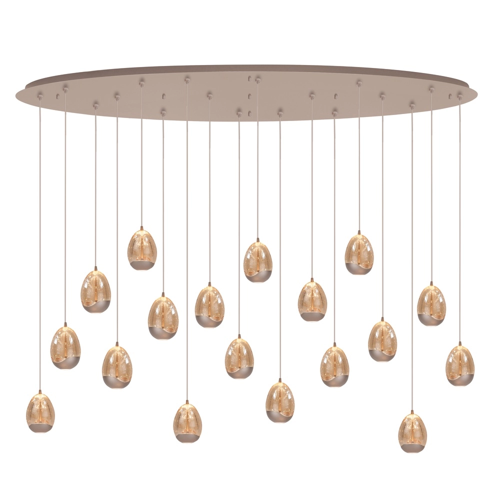 Pendant lamp Champagne Egg champagne 18-lights