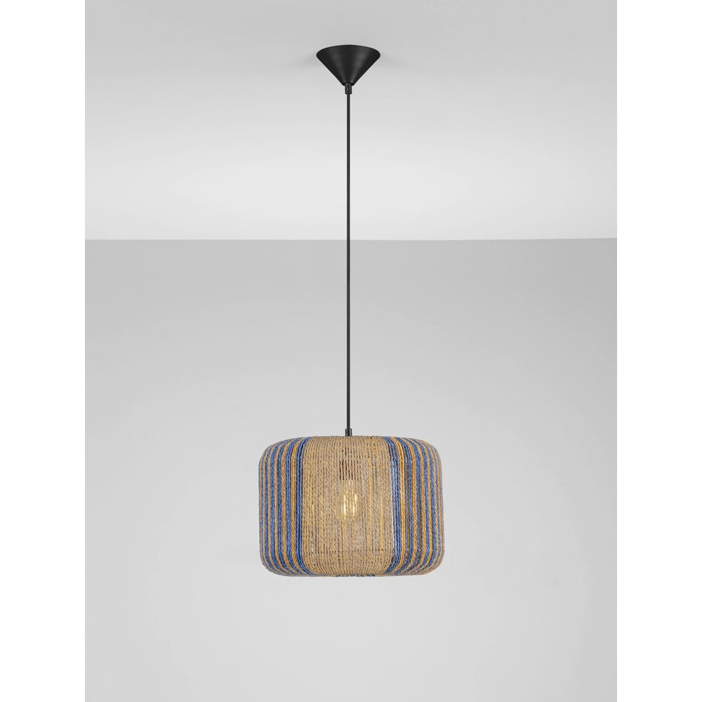Pendant lamp Abby Ø 33cm brown with blue Lyora 5212017477330