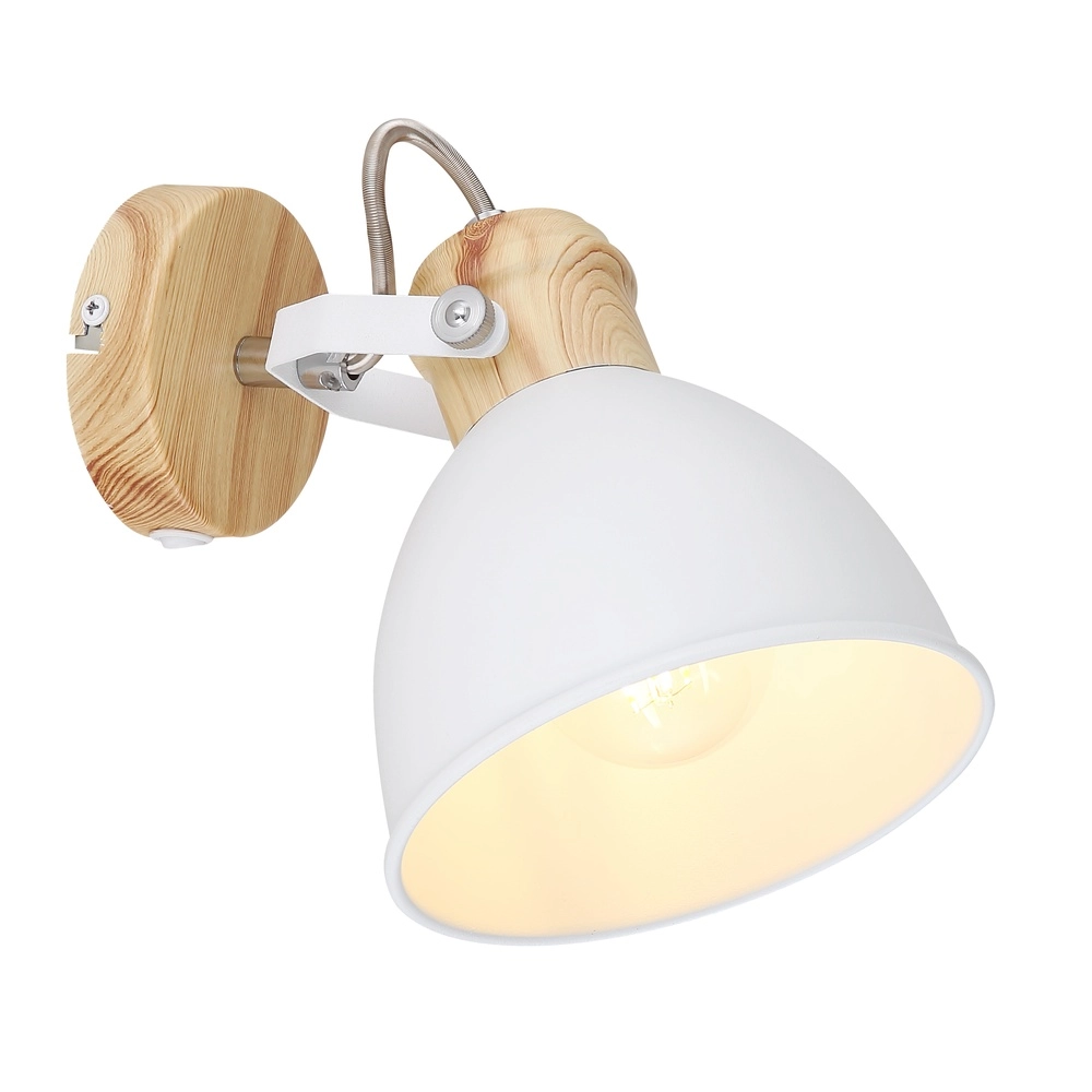 Scandinavian wall lamp Wiho white with wood