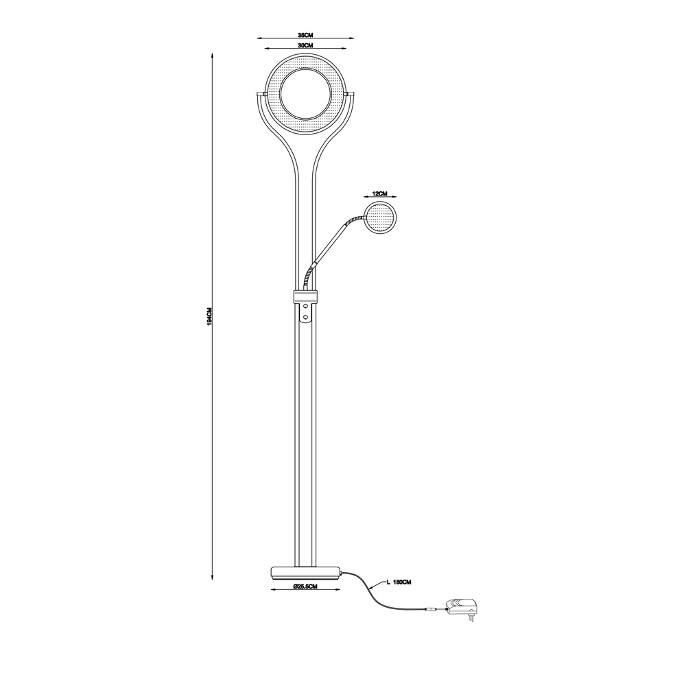 Design reading lamp Ebro Black Globo 9007371451203