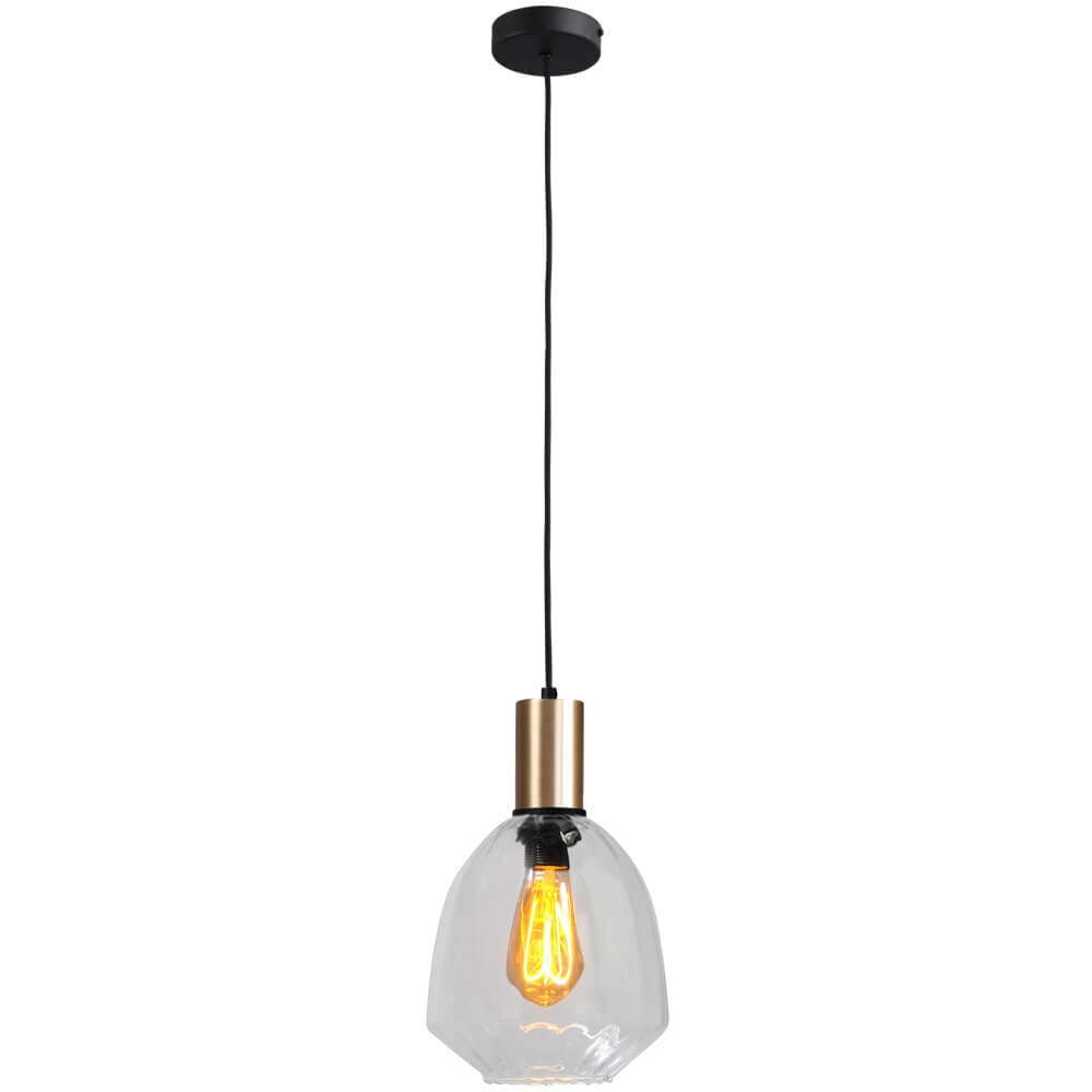 Hanging lamp gold Porto with Nicolette clear glass - Ø 20cm Masterlight 8718121269245