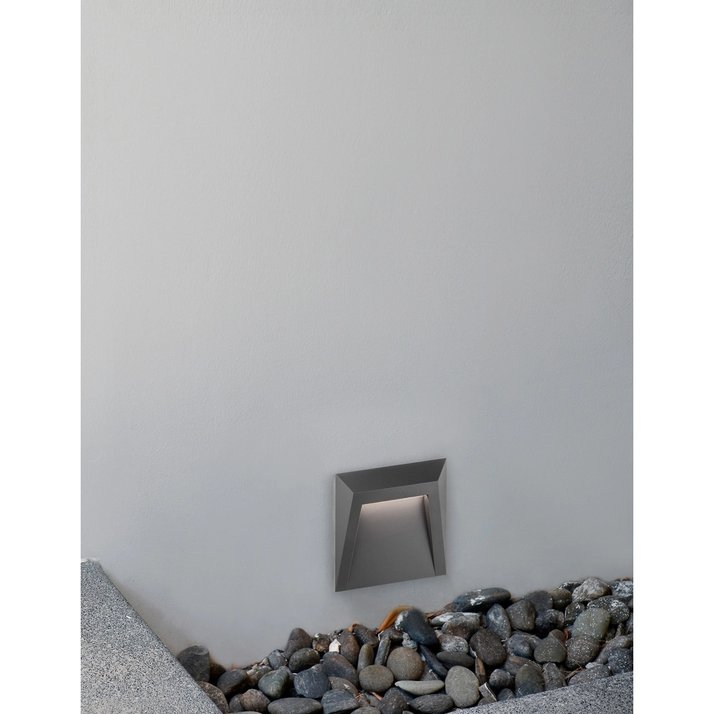 Square wall lamp Luton 12.5cm grey