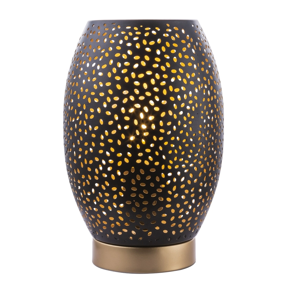 Table lamp Narri black with gold - small holes Globo 9007371372553