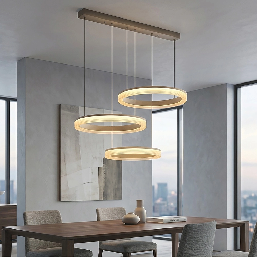 Design pendant lamp Lumen Rings sand brown