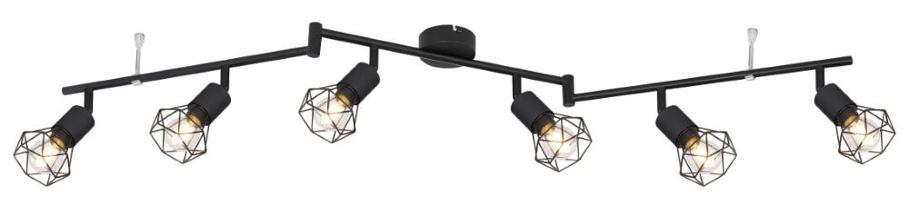 Ceiling light Xara I black 6-light