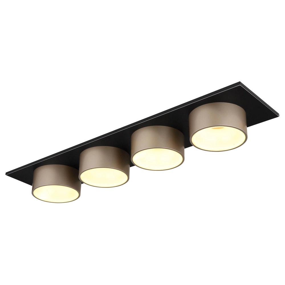 4-light ceiling lamp Raymond black with champagne