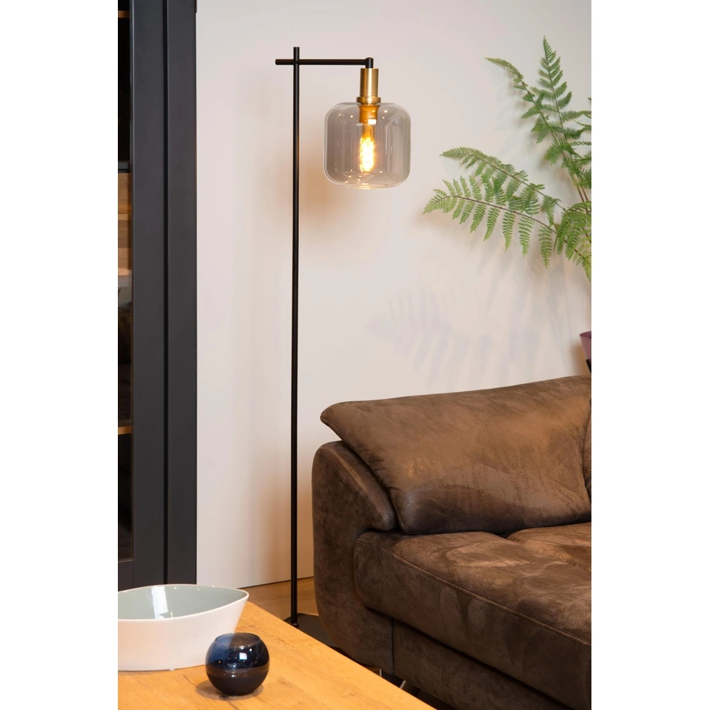 Floor lamp Joanet black with smoke glass Lucide 5411212451606