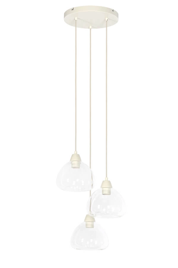 3-light pendant lamp Bisho cream design Ø 30cm Light & Living 8717807743307
