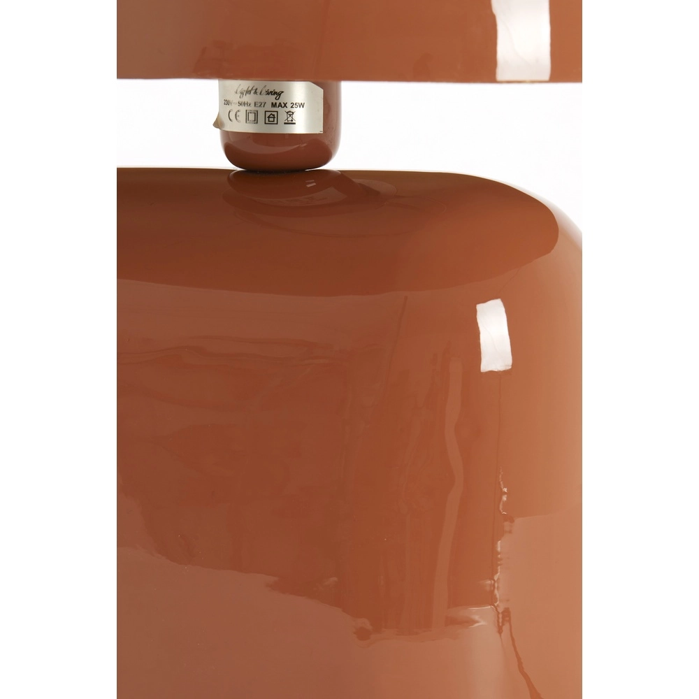 Table lamp Todd oval - gloss dark orange Light & Living 8717807818951