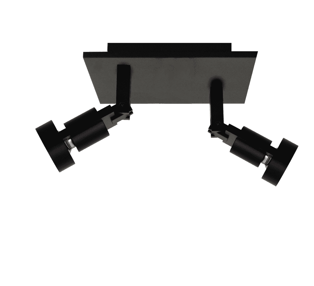 Double surface-mounted spot Tech II black