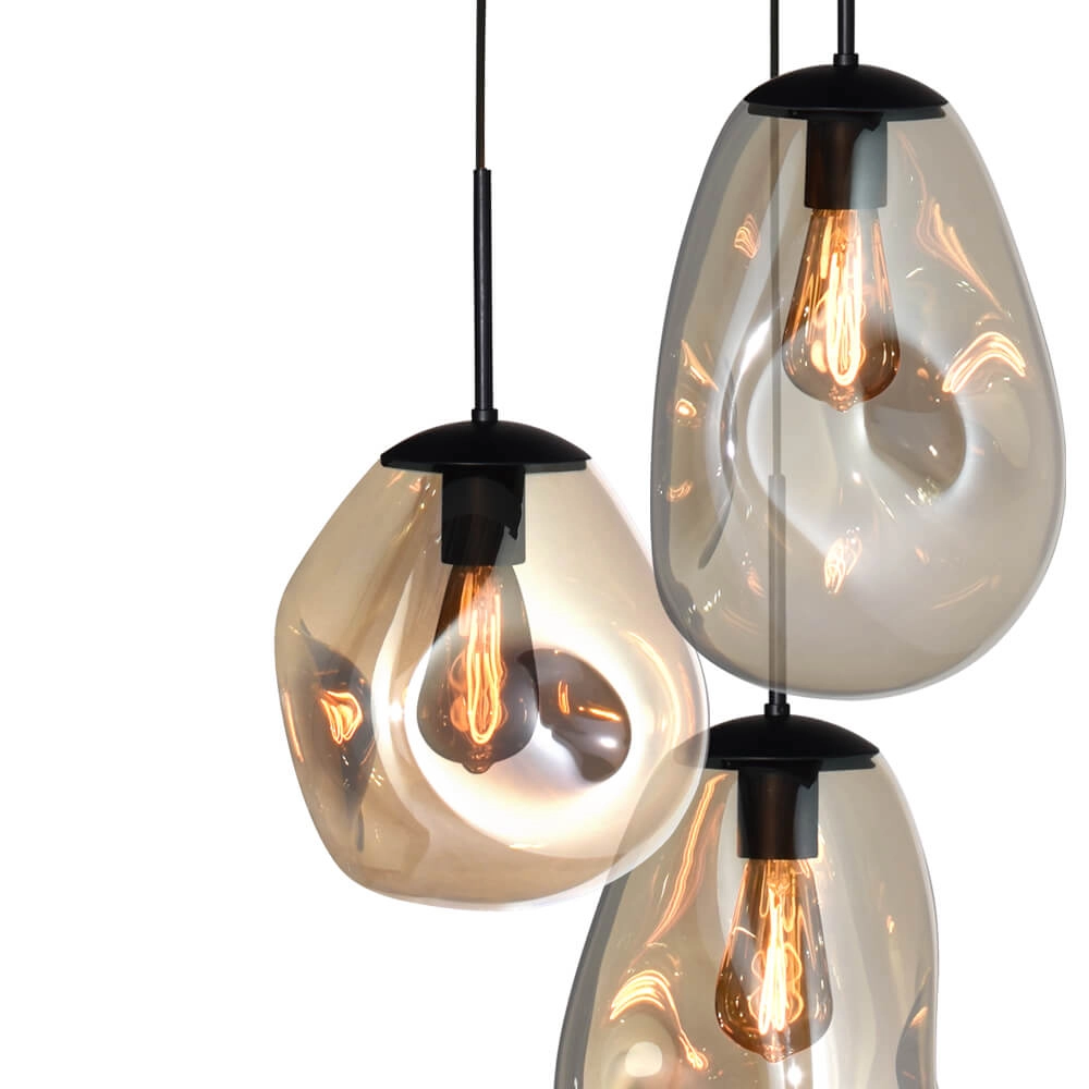 Vide hanging lamp Lava 5x gold glass Masterlight 8718121286532