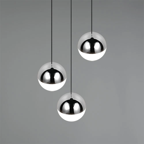3-light pendant lamp Senta round chrome Trio 4017807685824