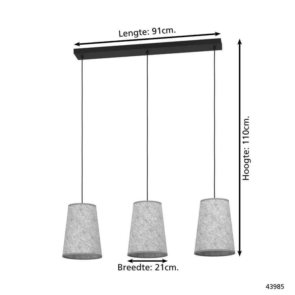Textile pendant lamp Alsager 3-light Eglo 9002759439859