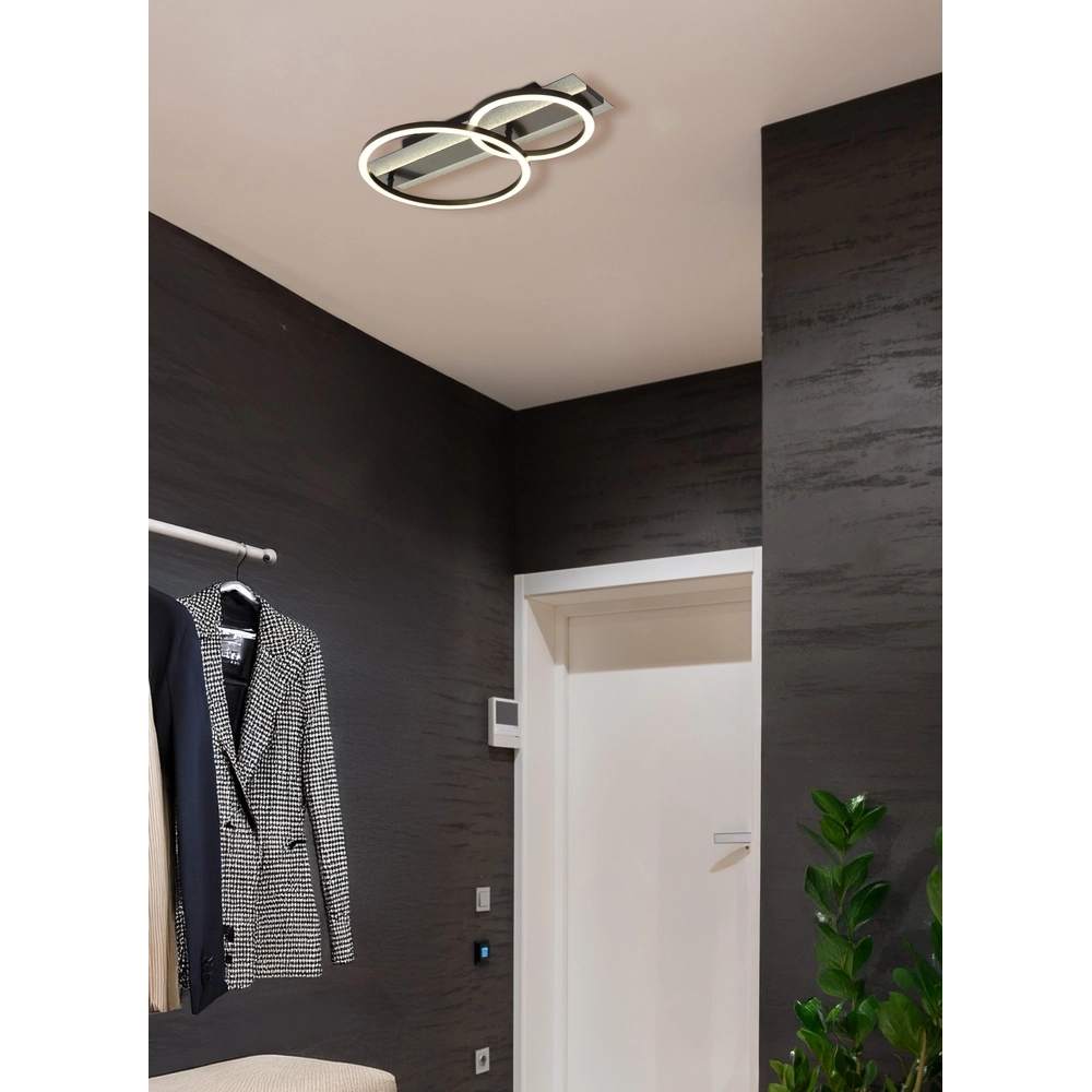 Black ceiling lamp Norberto 2 rings Globo 9007371566839