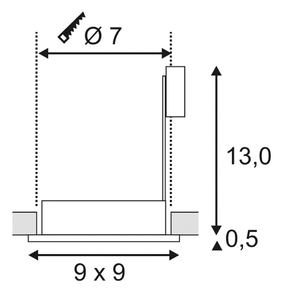 Downlight Dolix Out GU10 Square for outside SLV 4024163194891