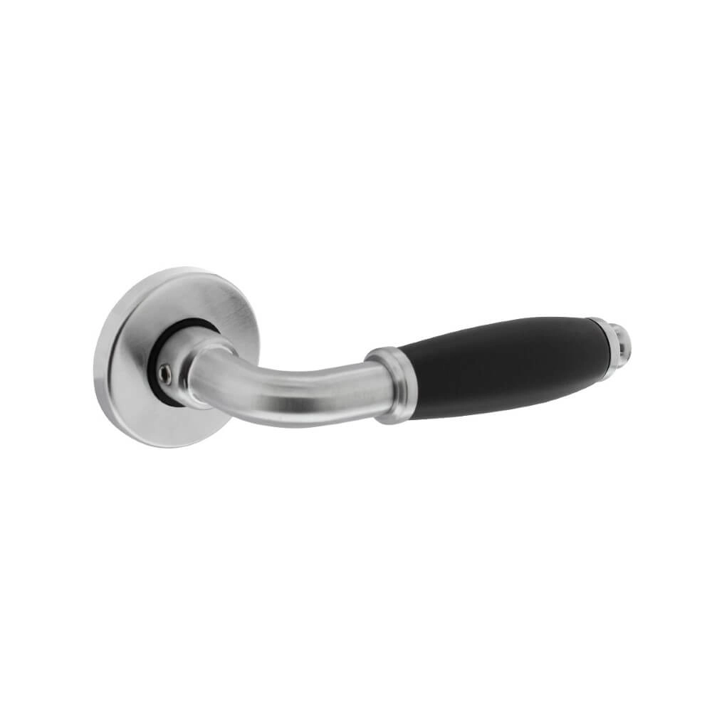 Door handle Courgette on rosette matt chrome