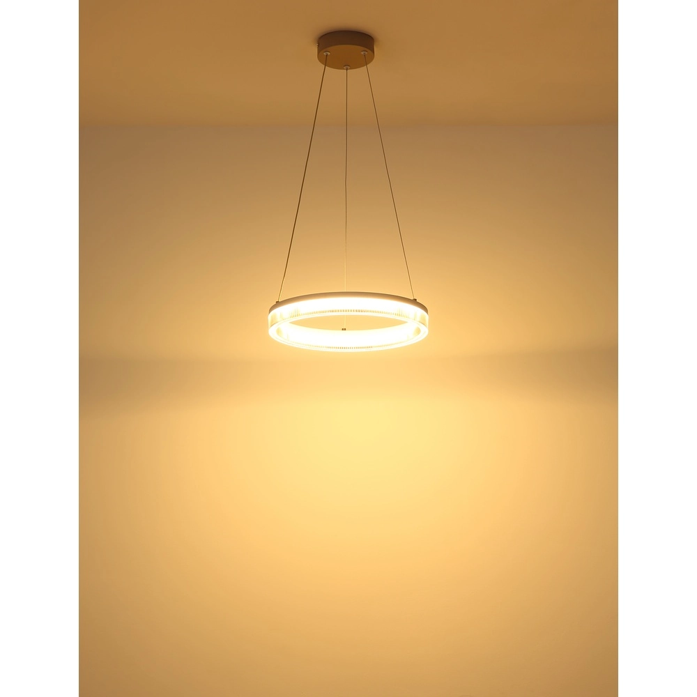 Modern pendant lamp Zara sand brown Ø 33cm Globo 9007371570072