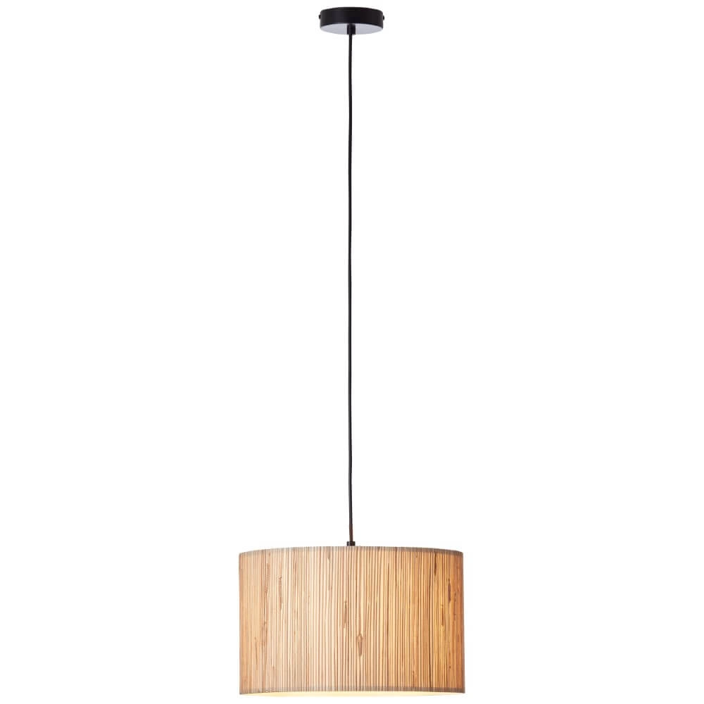 Pendant lamp Wimea 35cm black with seagrass