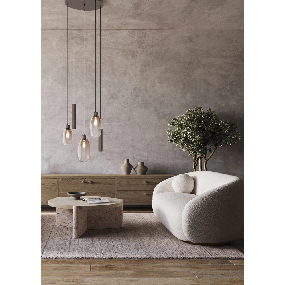 Vide pendant lamp Olive 3x glass - 2x Run - cocoa - Ø50cm Masterlight 8718121394251