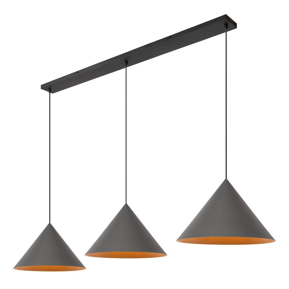 3-light pendant lamp Spitze grey Lucide Vibes 5411212212184