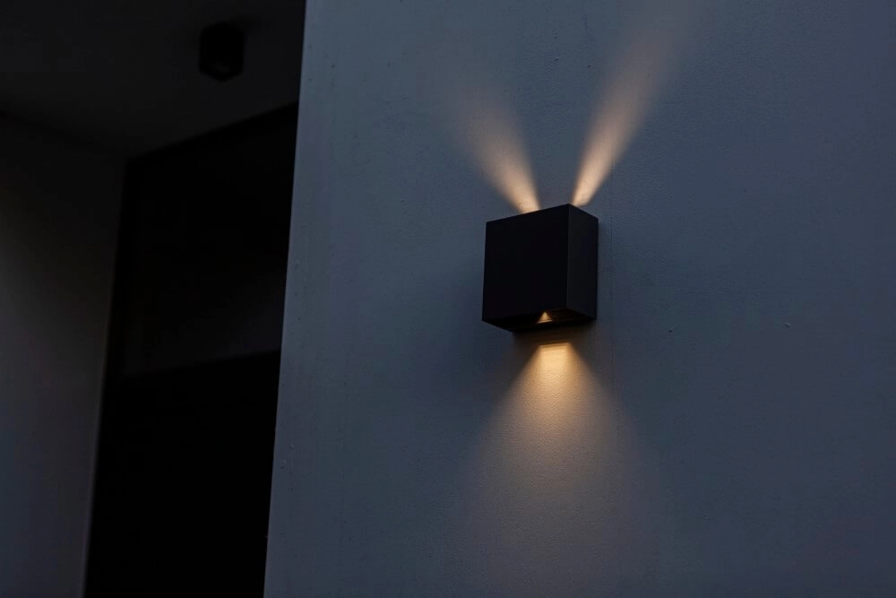 Black wall lamp Gemini Beams design Lutec 6939412012117