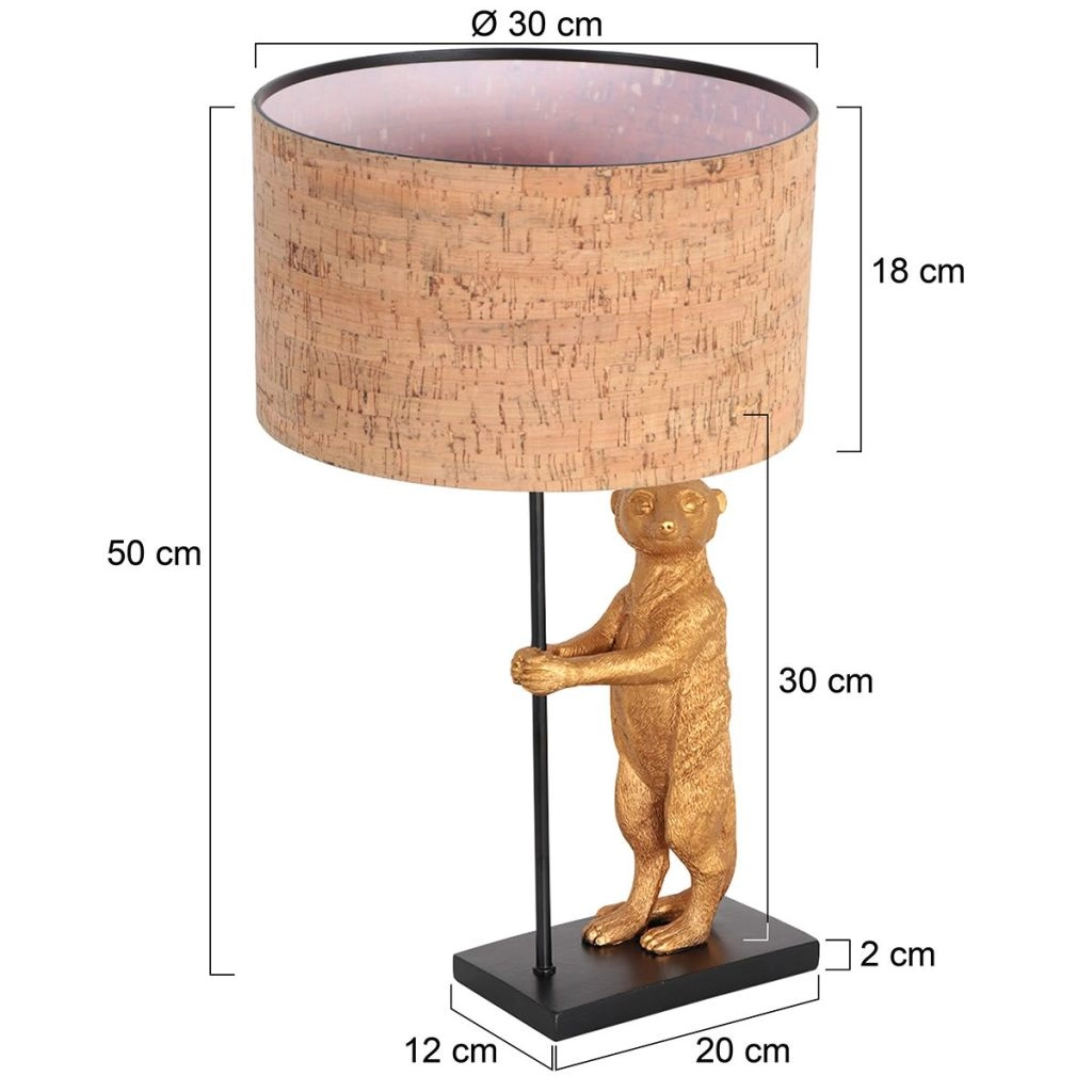 Black table lamp Animaux with cork cap Ø30cm Steinhauer 8712746180565