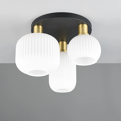 Trendy ceiling lamp Diva with white glass Trio 4017807614541