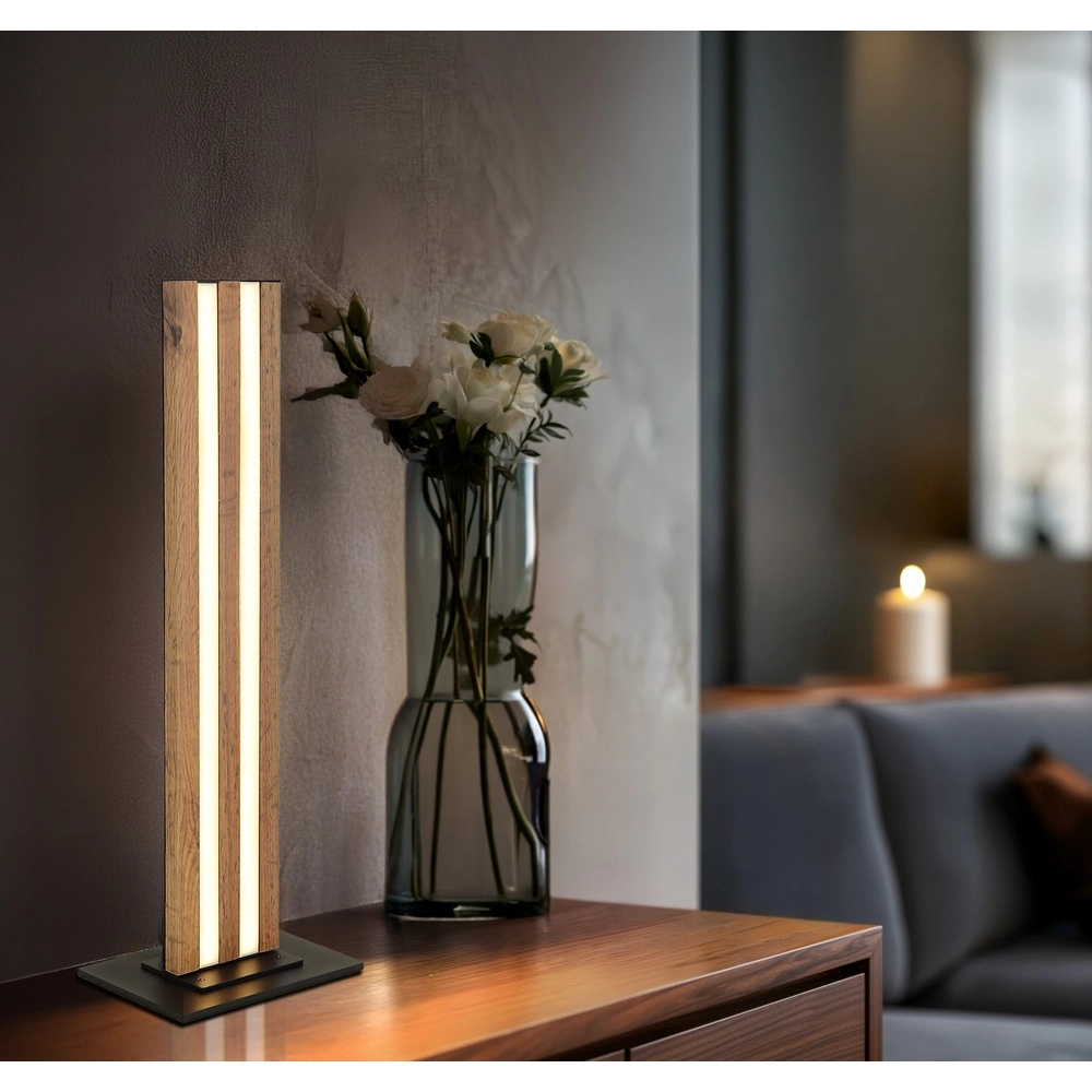 Table lamp Hayden black with wood Globo 9007371583584