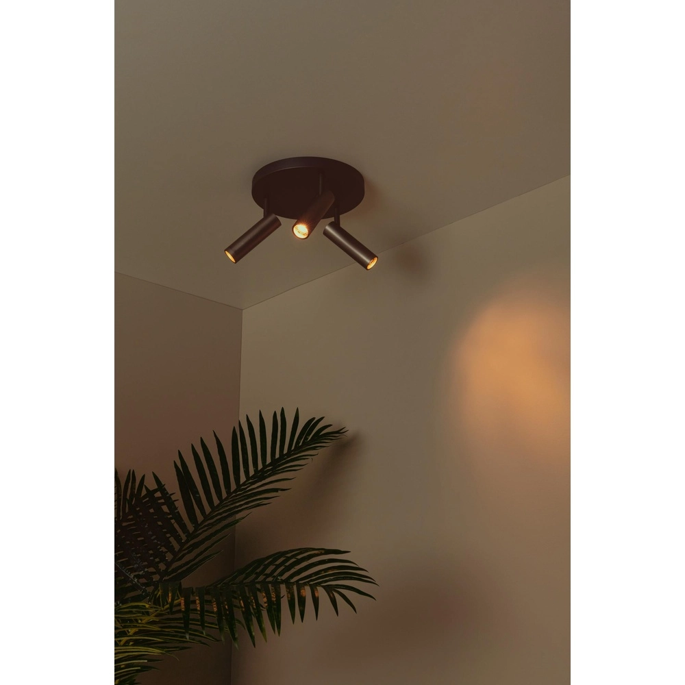 Sleek ceiling lamp Grado 3-light metallic grey Lucide 5411212221735
