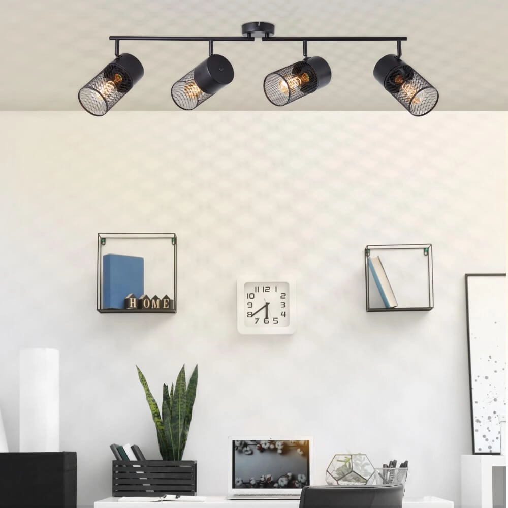 Black ceiling lamp Kamolo 4x E27 Brilliant 4004353409431