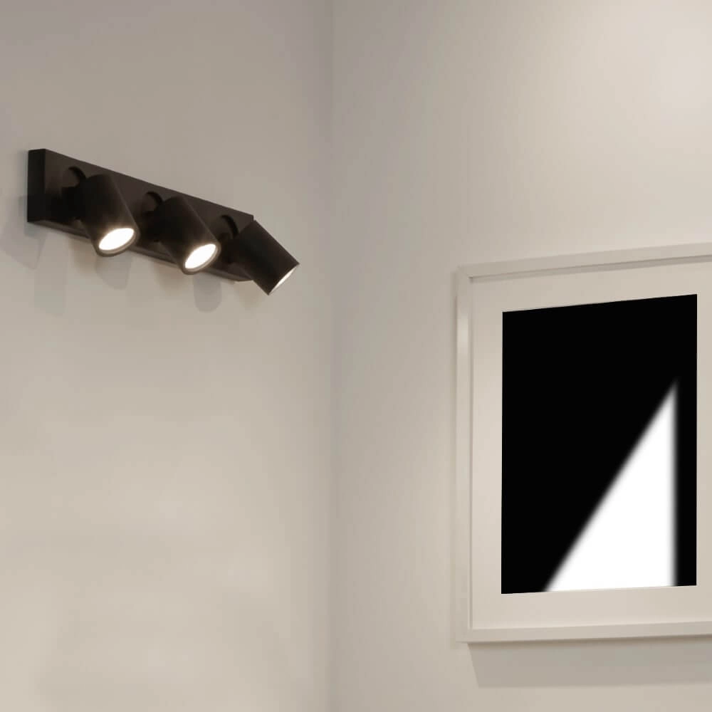 Ceiling lamp Moon 3 Rectangular Black Lyora