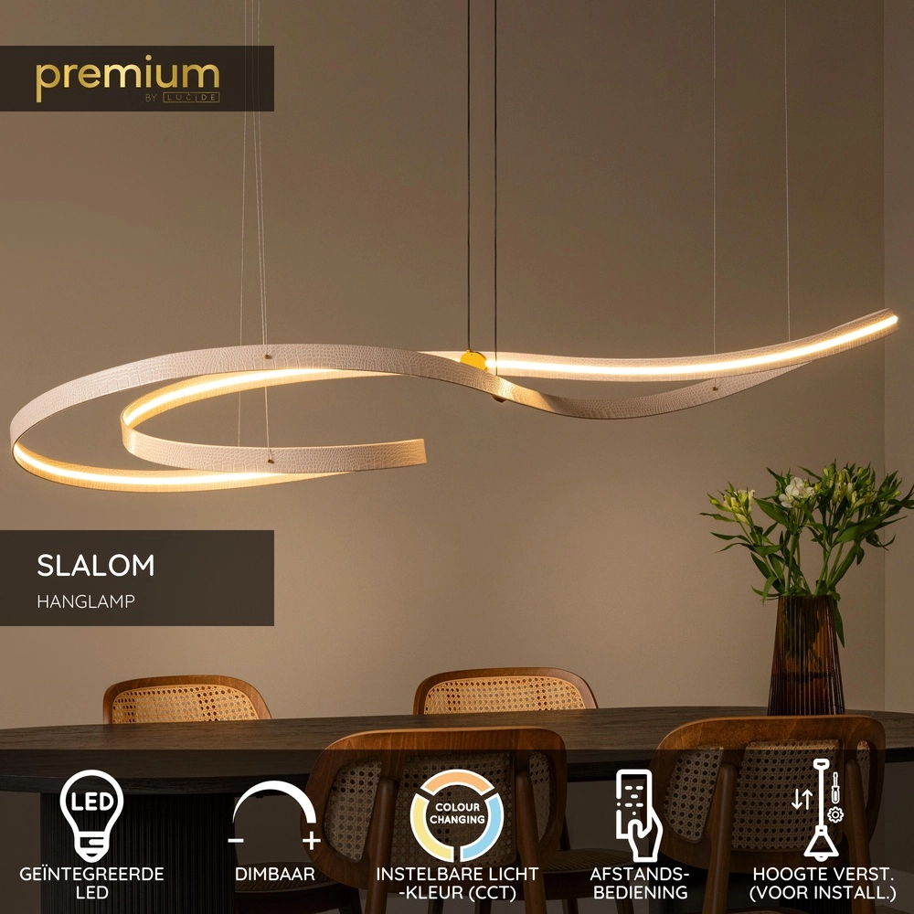 Modern led pendant light Slalom Sand with effect Premium by Lucide 5411212135131
