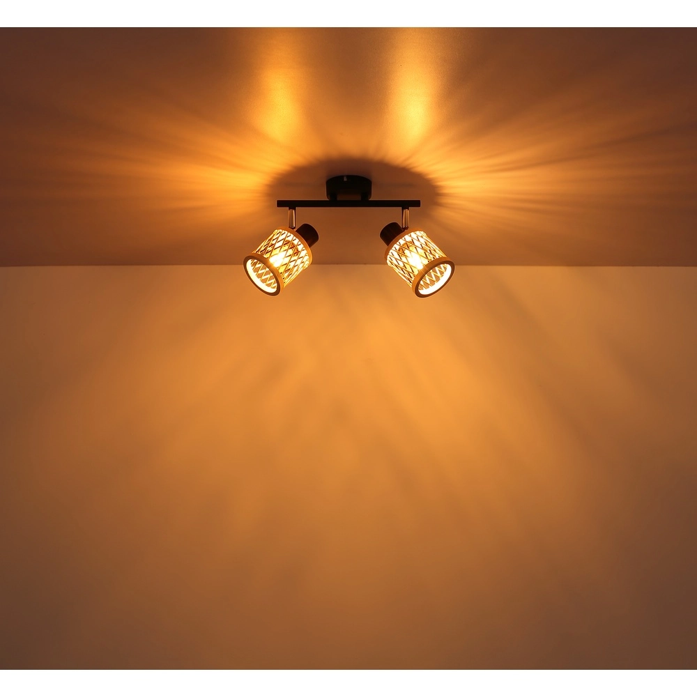 Wall lamp Mali 2-light black with caps Globo 9007371531714