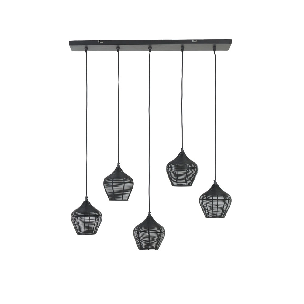 Pendant lamp Alvaro 5-light black Light & Living 8717807635619