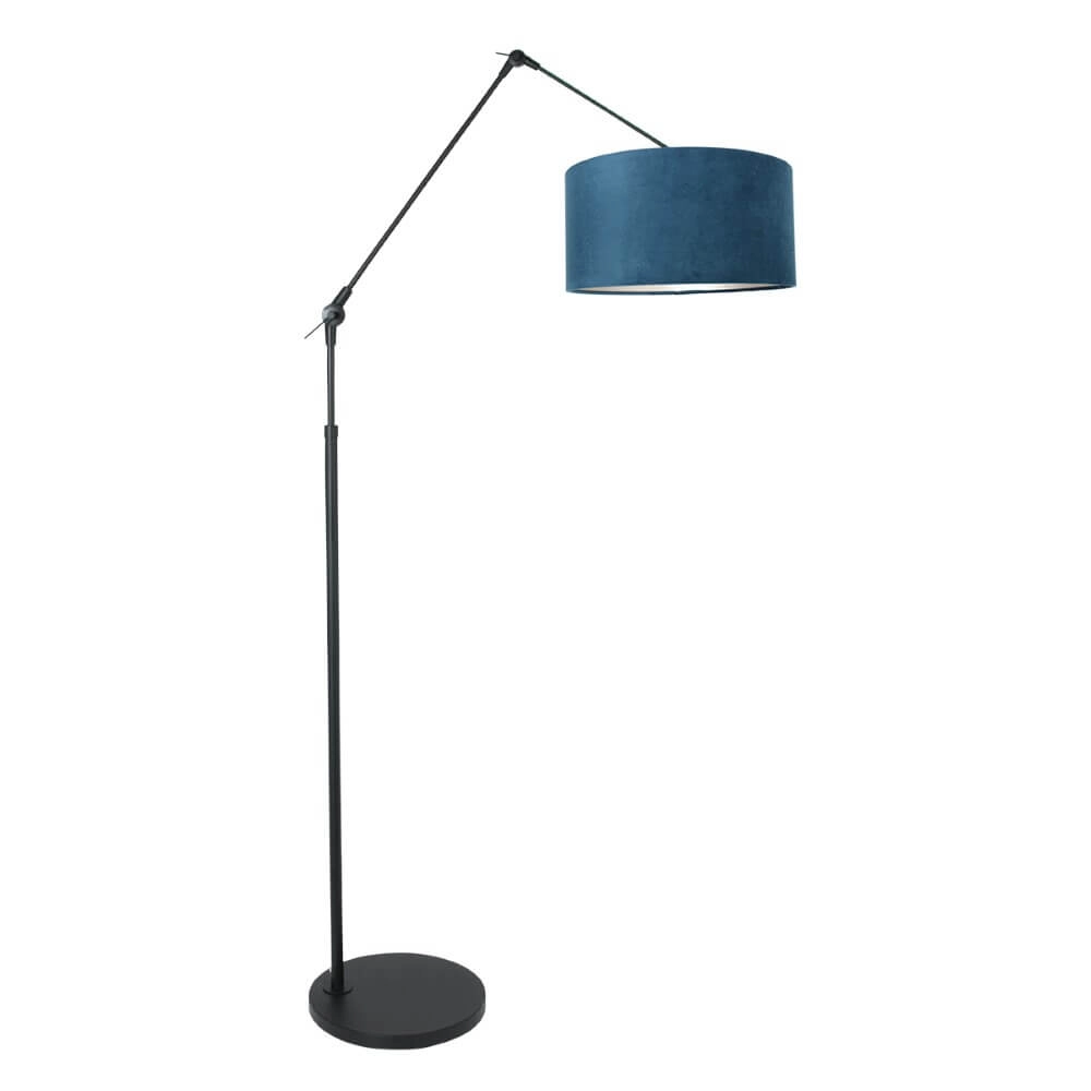 Black floor lamp Prestige Chic with blue hood