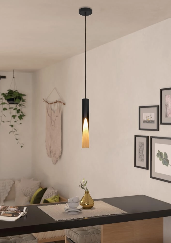 Cylinder pendant lamp Barbotto Ø 6cm Eglo 9008606327966