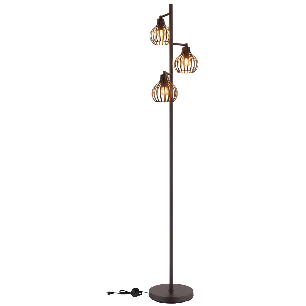 3-light floor lamp Mateo rust brown Globo 9007371569236