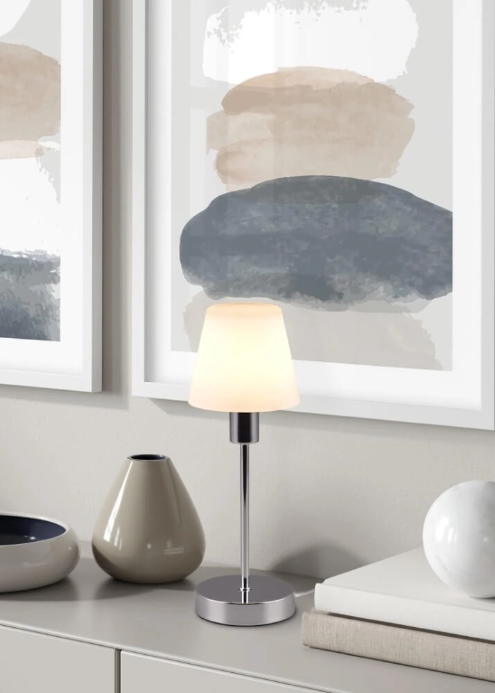 Table lamp Luis Ii chrome with white glass Trio 4017807551273