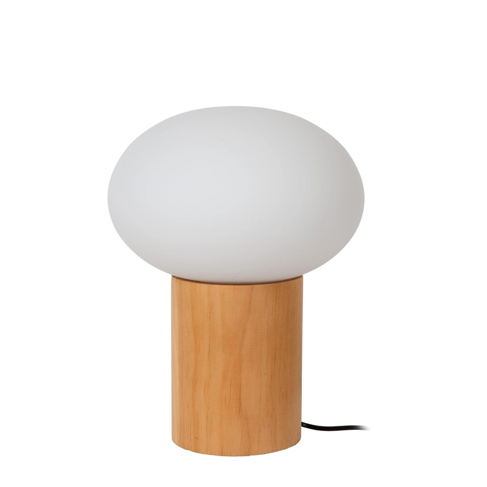 Scandinavian table lamp Birtle wood with white