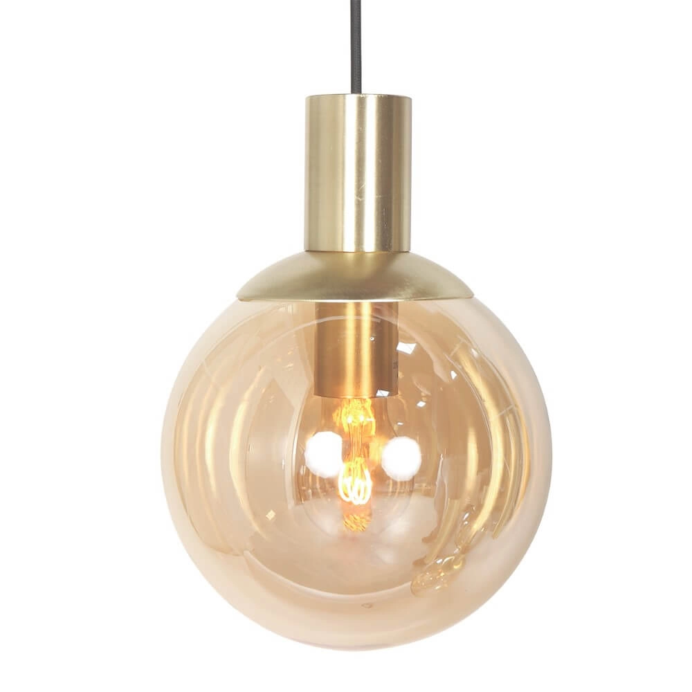 Vide hanging lamp Bollique gold with amber glass Steinhauer 8712746173000