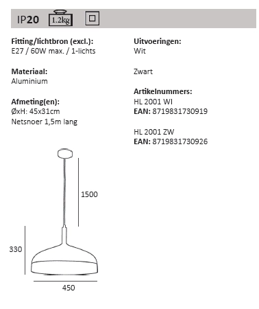 Retro pendant lamp Moondrop Ø 30cm Artdelight 8719831730919