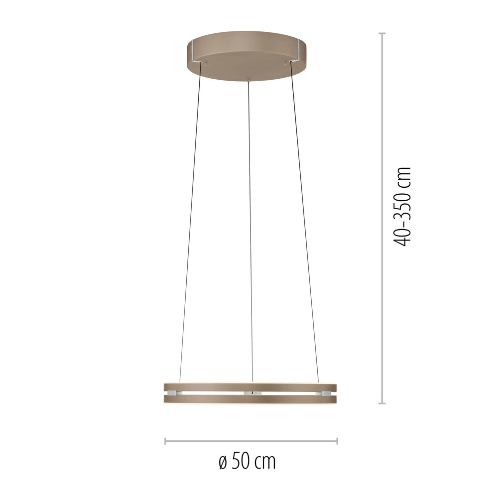 Office pendant lamp Pure E-Loop bronce - Ø 50cm Paul Neuhaus 4012248398357